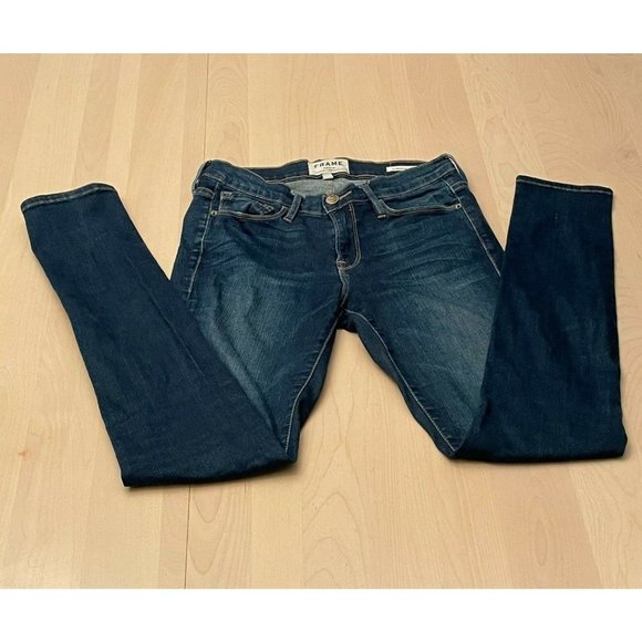 FRAME Le Skinny de Jeanne Denim Dark Wash Jeans 27 - Picture 2 of 10